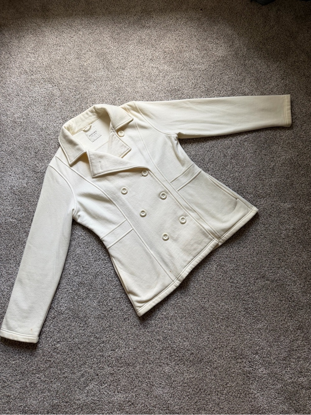 Sonoma Double-Breasted Cream Pea Coat